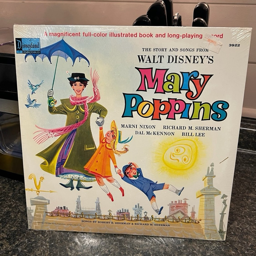 New Sealed Walt Disney’s Mary Poppins Vinyl Record LP & Book 1964